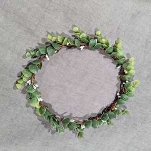 | faux greenery flower crown |